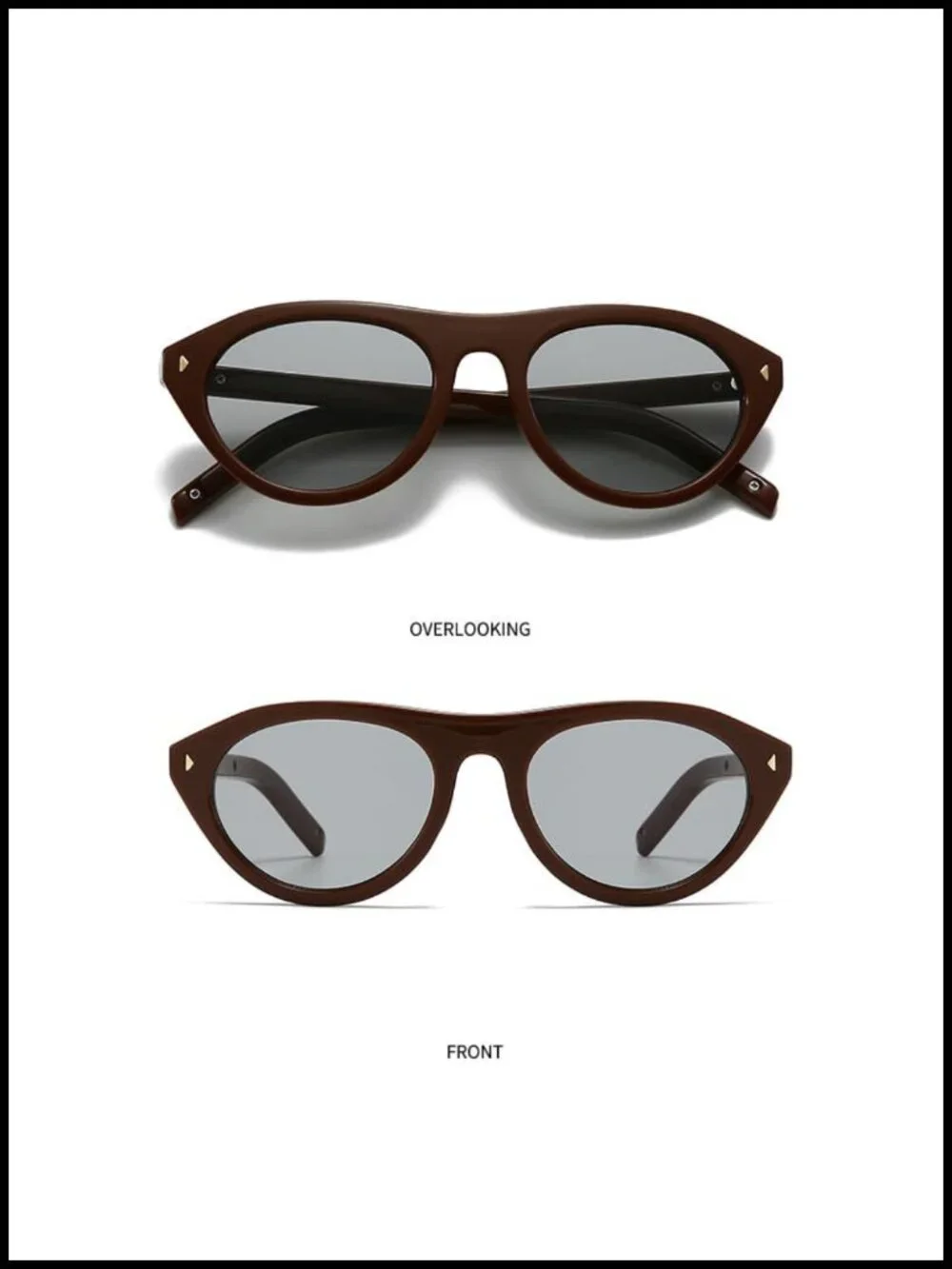 Retro Oval Cat Eye Sunglasses with UV400 Protection